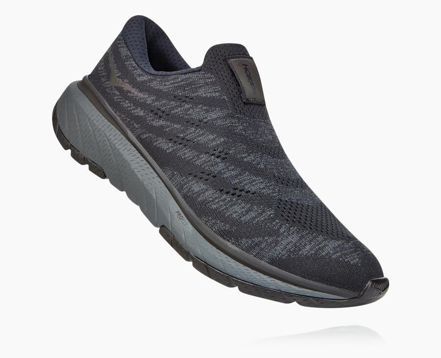 Running Shoes Mens - Hoka One One Cavu 3 Slip - Black - VXISZBR-45